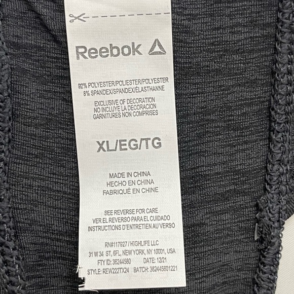 Reebok Women's Tank Top Black Heather Size XL New With Tag - Picture 5 of 8